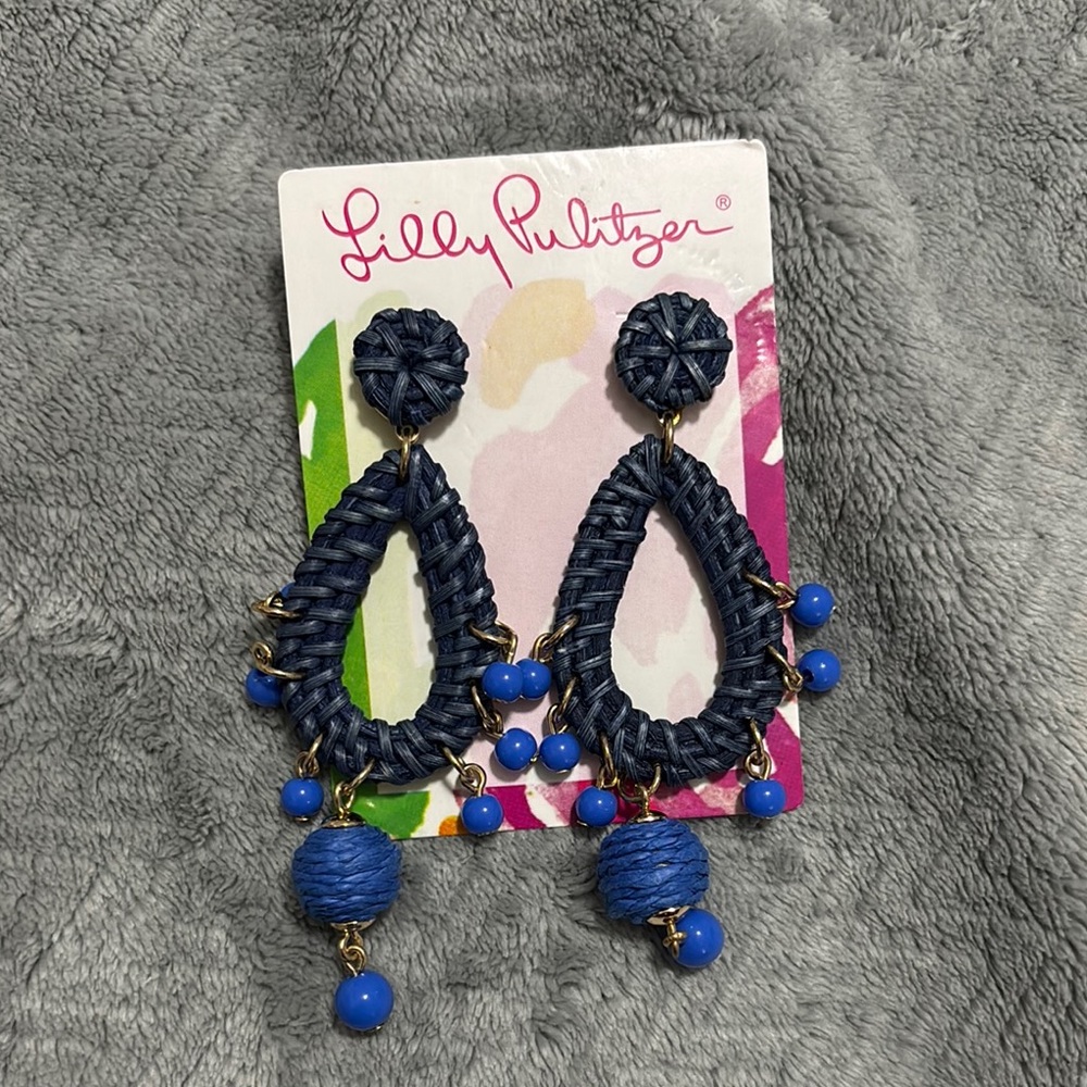 Lilly Pulitzer Blue Woven Earrings